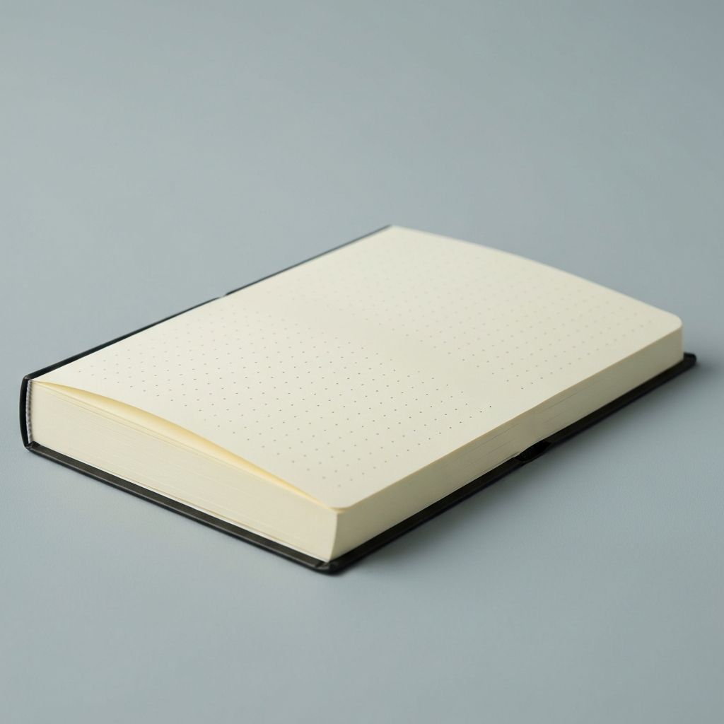 Dotted Notizbuch mit minimalem schwarzen Einband
